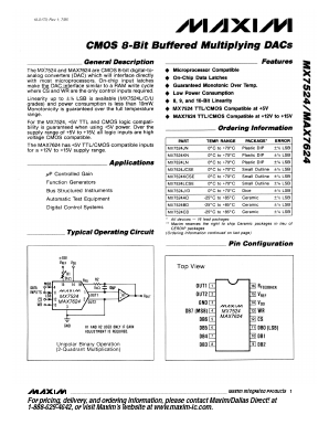 MAX7524JCSE Datasheet PDF Maxim Integrated