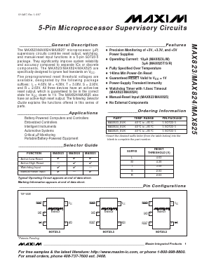 MAX824_EUK Datasheet PDF Maxim Integrated