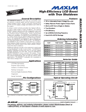 MAX8570 Datasheet PDF Maxim Integrated