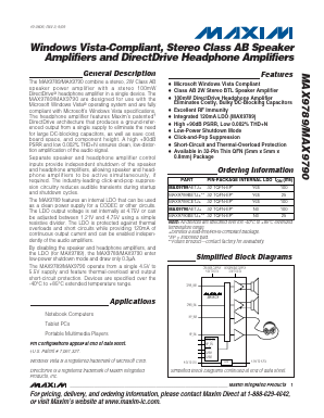 MAX9789 Datasheet PDF Maxim Integrated