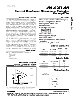 MAX9810 Datasheet PDF Maxim Integrated
