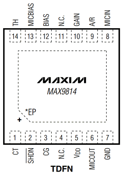 MAX9814ETD-T Datasheet PDF Maxim Integrated
