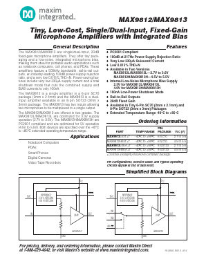 MAX9812 Datasheet PDF Maxim Integrated