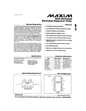 MF10CC/D Datasheet PDF Maxim Integrated