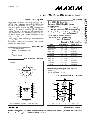 MX636 Datasheet PDF Maxim Integrated