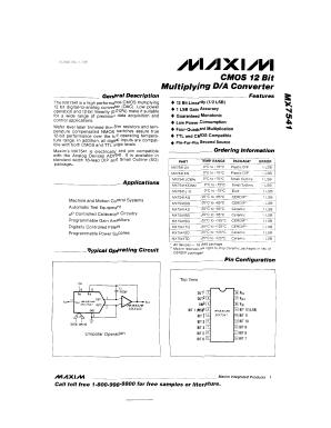 MX7541TQ Datasheet PDF Maxim Integrated