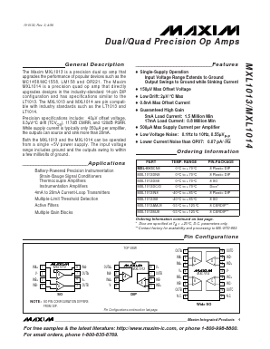 MXL1013D Datasheet PDF Maxim Integrated