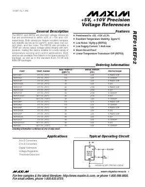 REF01HSA Datasheet PDF Maxim Integrated