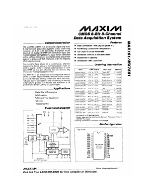 MAX161CCPI Datasheet PDF Maxim Integrated