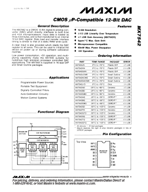 MX7542AD Datasheet PDF Maxim Integrated
