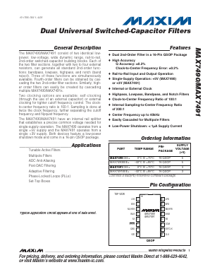 MAX7490 Datasheet PDF Maxim Integrated