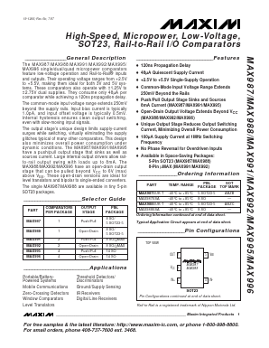 MAX991ESA Datasheet PDF Maxim Integrated