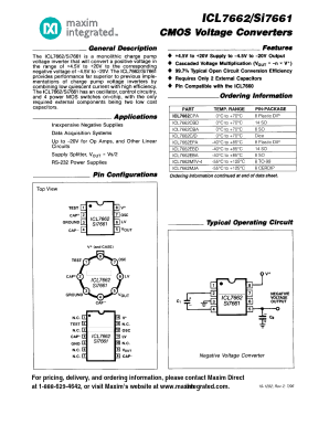 ICL7662EPA Datasheet PDF Maxim Integrated