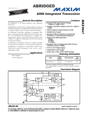 MAX9947 Datasheet PDF Maxim Integrated