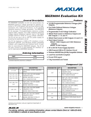 MAX9694EVKIT Datasheet PDF Maxim Integrated