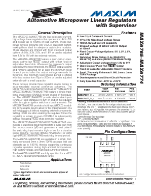 MAX6765TTLD2+T Datasheet PDF Maxim Integrated