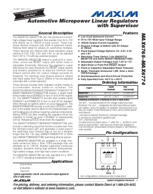 MAX6765TTSD2+T Datasheet PDF Maxim Integrated