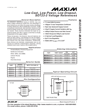 MAX6003 Datasheet PDF Maxim Integrated
