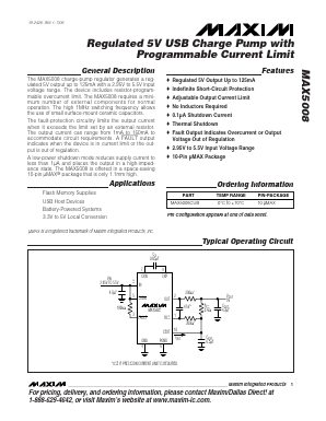 MAX5008 Datasheet PDF Maxim Integrated