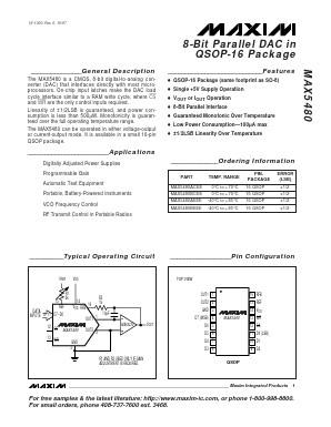 MAX5480BEEE Datasheet PDF Maxim Integrated