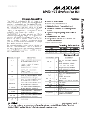 MAX1473EVKIT-433 Datasheet PDF Maxim Integrated