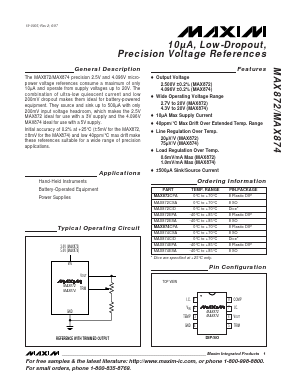 MAX872EPA Datasheet PDF Maxim Integrated