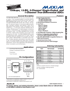 MAX1286 Datasheet PDF Maxim Integrated