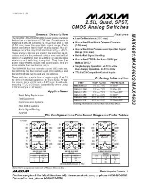 MAX4601EPE Datasheet PDF Maxim Integrated