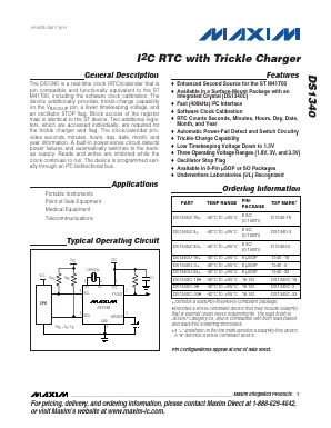 DS1340-18 Datasheet PDF Maxim Integrated