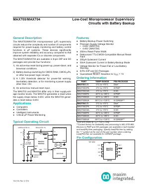 MAX703CSA Datasheet PDF Maxim Integrated