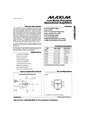 OP27B Datasheet PDF Maxim Integrated