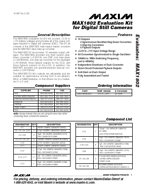 MAX1802EVKIT Datasheet PDF Maxim Integrated