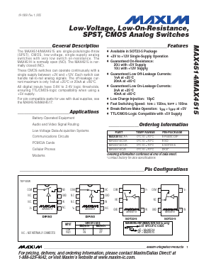 MAX4514CSA Datasheet PDF Maxim Integrated