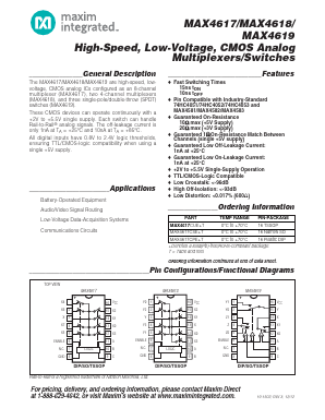 MAX4619EUE-T Datasheet PDF Maxim Integrated