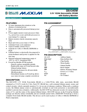 DS1345WP-100 Datasheet PDF Maxim Integrated