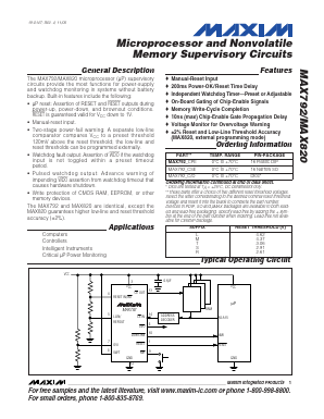 MAX820SCPE Datasheet PDF Maxim Integrated
