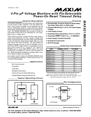 MAX822LUS-T Datasheet PDF Maxim Integrated