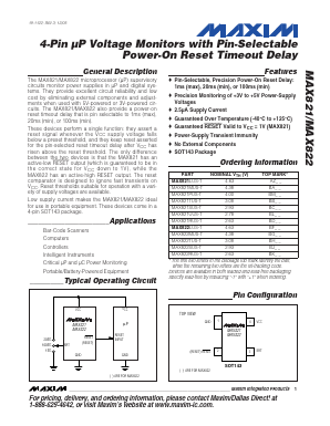 MAX821 Datasheet PDF Maxim Integrated