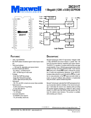 28C011TRPFE15 Datasheet PDF MAXWELL TECHNOLOGIES