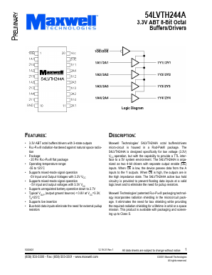 54LVTH244ARPFS Datasheet PDF MAXWELL TECHNOLOGIES