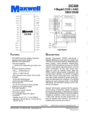 33C408RPFE25 Datasheet PDF MAXWELL TECHNOLOGIES