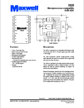 7820RPDB Datasheet PDF MAXWELL TECHNOLOGIES