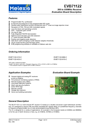 EVB71122-315-C Datasheet PDF Melexis Microelectronic Systems 