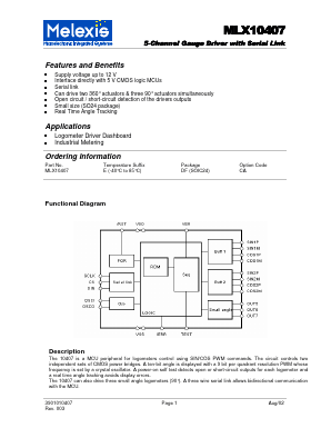 MLX10407EDF Datasheet PDF Melexis Microelectronic Systems 