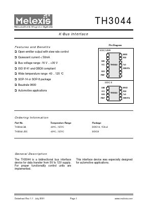 TH3044_01 Datasheet PDF Melexis Microelectronic Systems 
