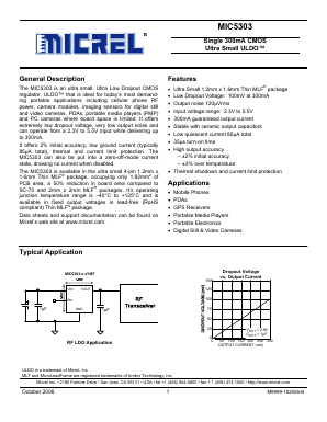 MIC5303-1.5YMT Datasheet PDF Micrel