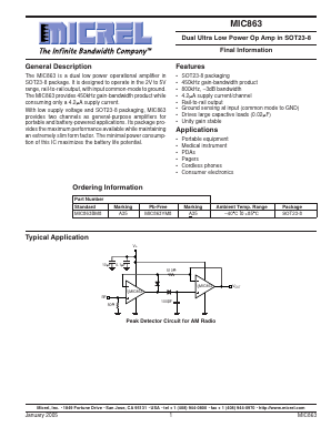 MIC863BM8 Datasheet PDF Micrel