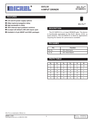 SY10EP01VKGTR Datasheet PDF Micrel