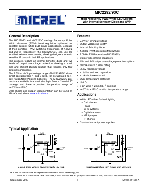 MIC2293C-34YML Datasheet PDF Micrel