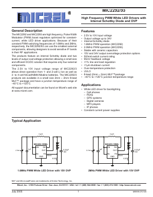 MIC2292 Datasheet PDF Micrel